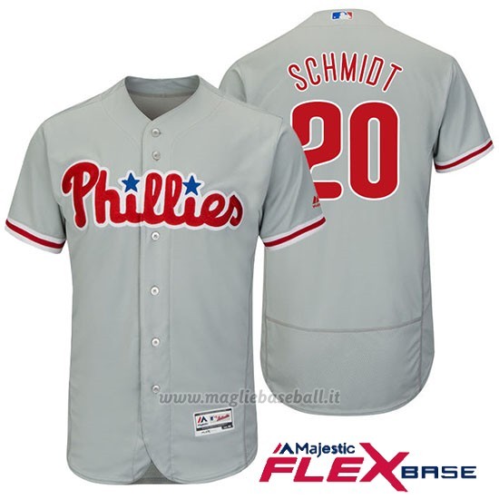 Maglia Baseball Uomo Philadelphia Phillies Mike Schmidt Autentico Collezione Grigio Flex Base Giocatore